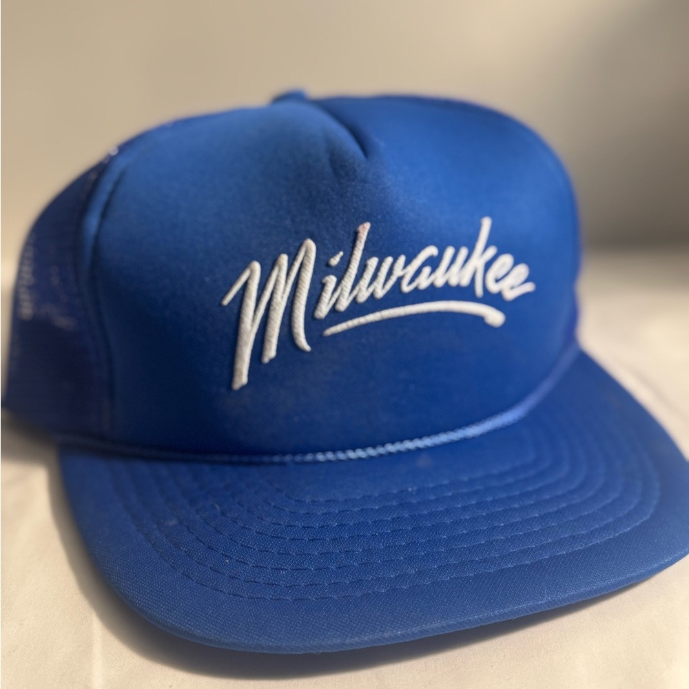 Blue Vintage Milwaukee Trucker Hat